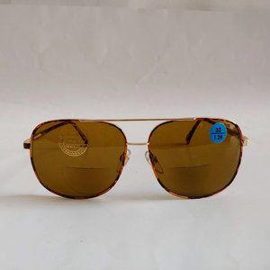 (NWT) Vintage 90's Navigator Bi-Focal Reading Sunglasses +2.25 (Gold/Tortuga)